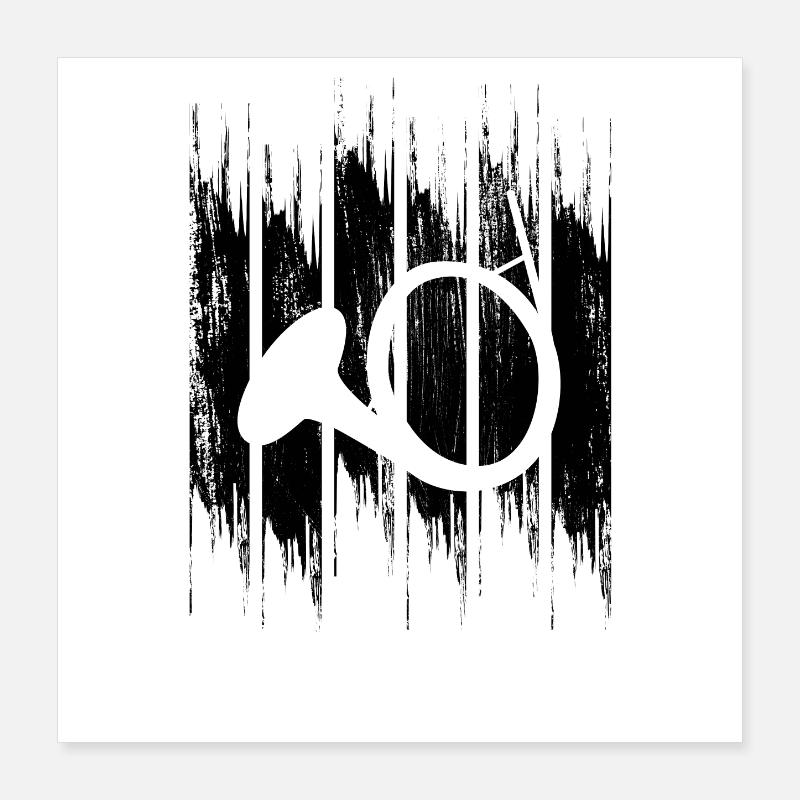 French Horn Drawing Poster 16" x 16" (40x40 cm)