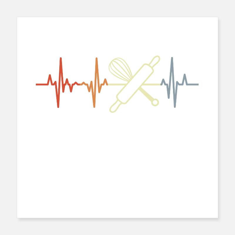 Noodle Roll Heart Line Poster 16" x 16" (40x40 cm)