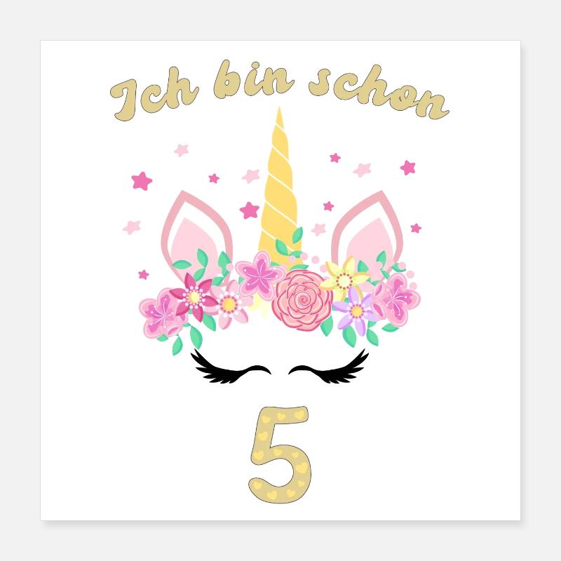 ich bin schon 5 Poster 40x40 cm