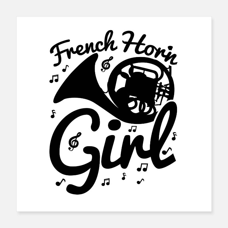 French horn player Poster 16" x 16" (40x40 cm)