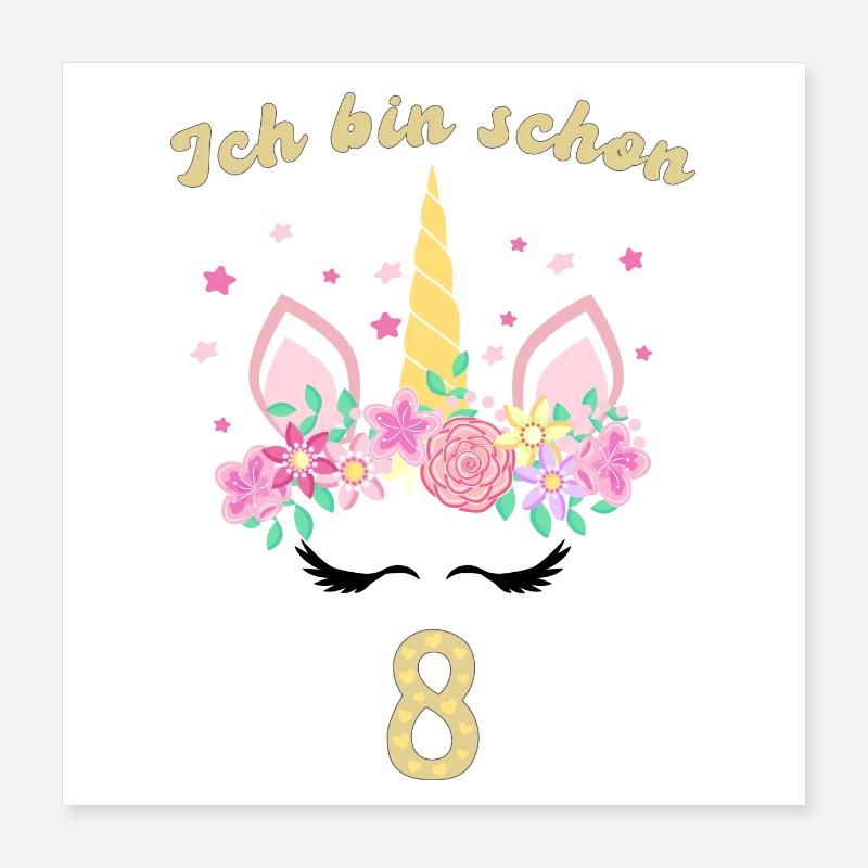 Ich bin schon 8 Poster 40x40 cm