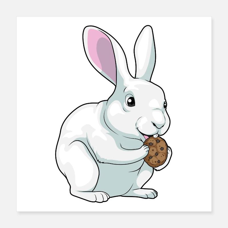 Biscuit lapin Poster 40 x 40 cm