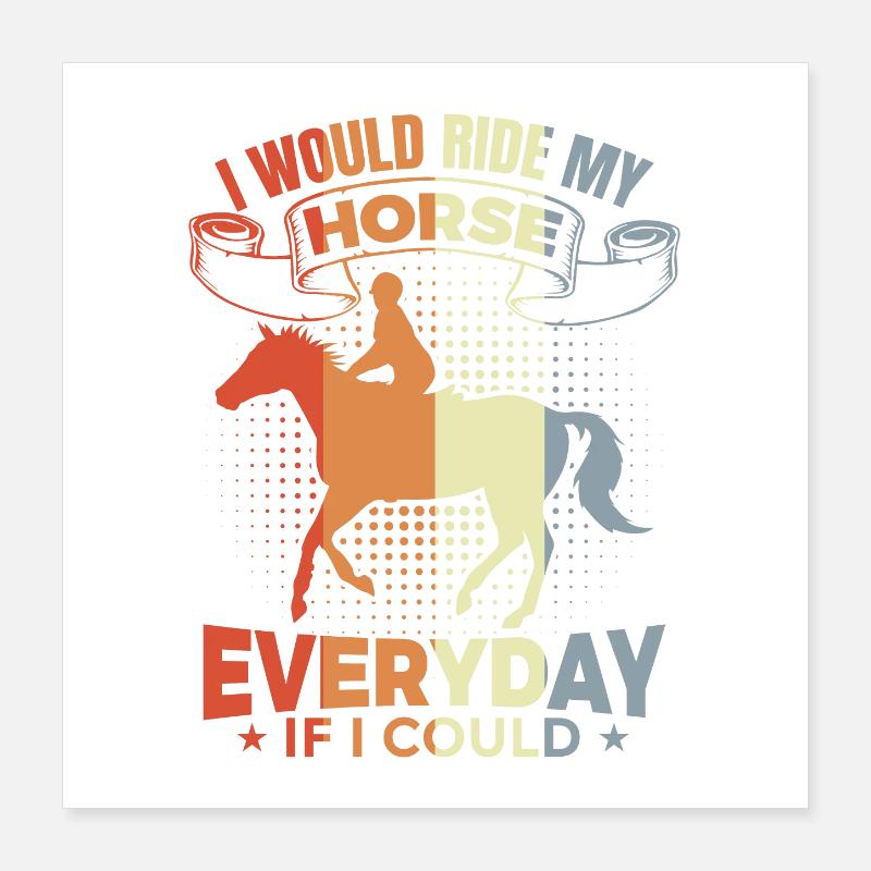 Inspiration du cavalier Poster 40 x 40 cm