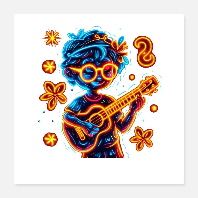 90s Ukulelist Poster 16" x 16" (40x40 cm)
