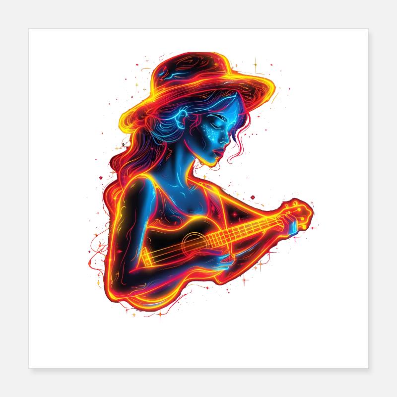 Ukulele player Steamwave Poster 16" x 16" (40x40 cm)