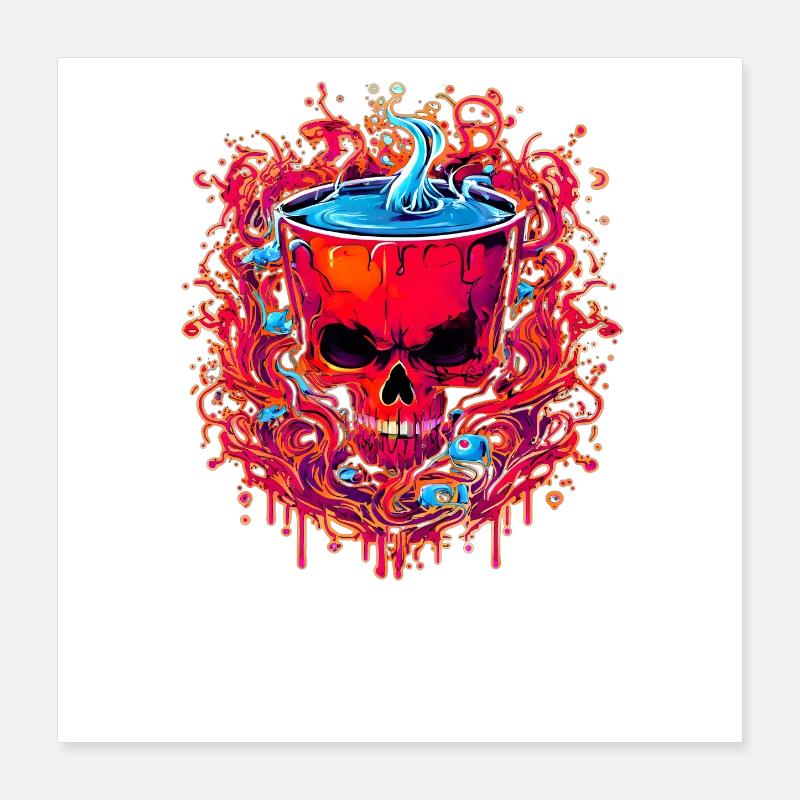 Une boisson diabolique dans une coupe crânienne Poster 40 x 40 cm