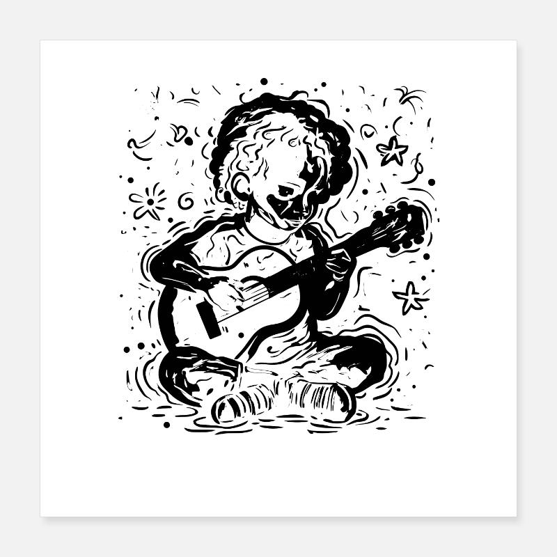Ukulélé Enfant Poster 40 x 40 cm