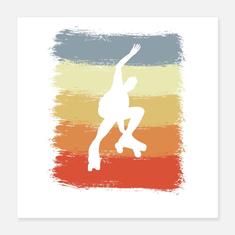Vintage Rollschuhläufer Poster 40x40 cm