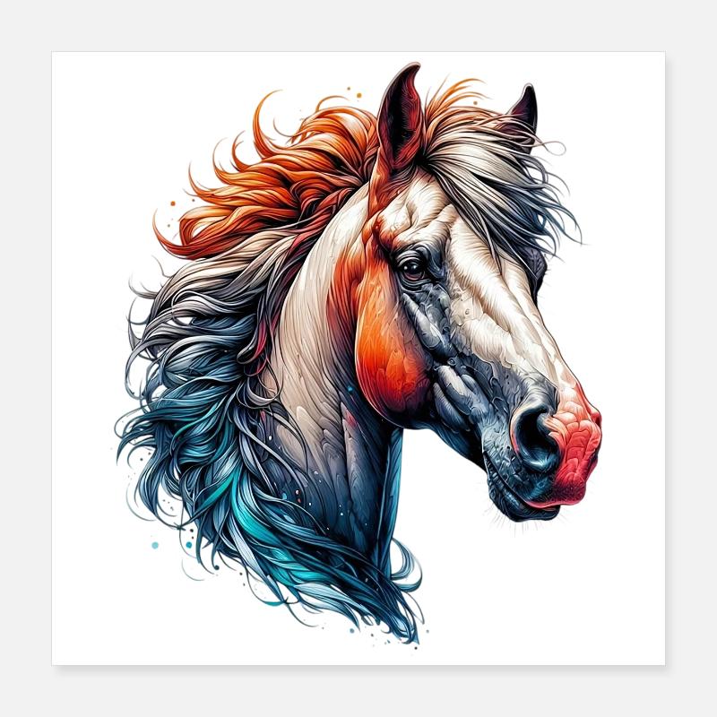 Pferd Poster 40x40 cm