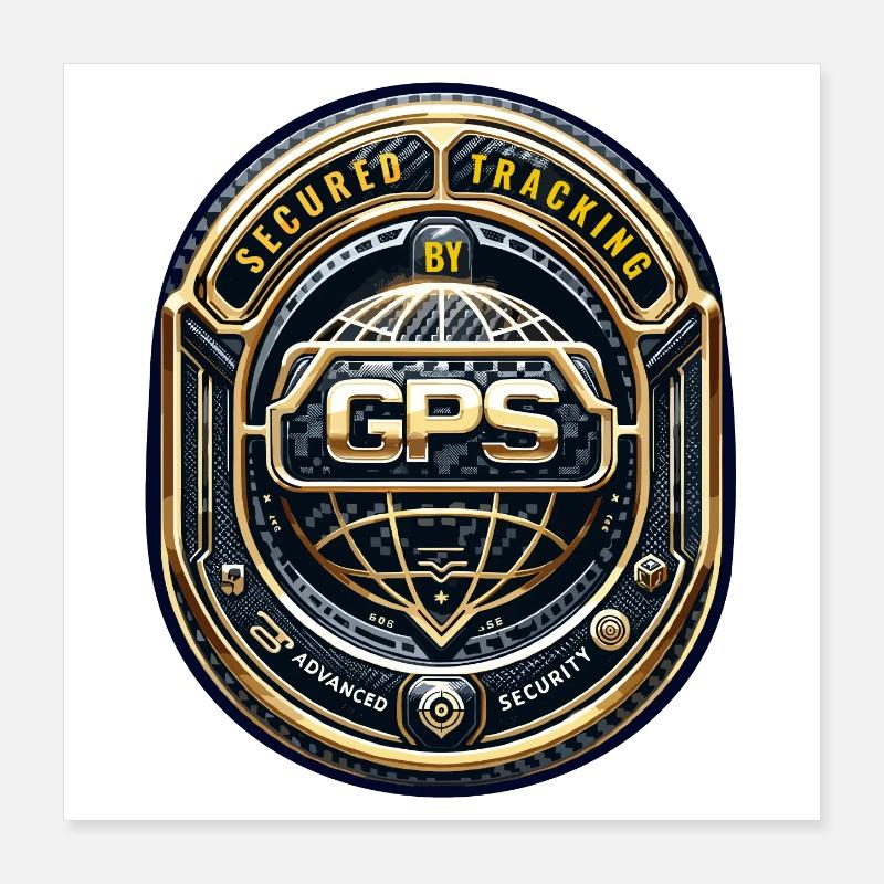 GPS-Tracking Warnaufkleber Poster 40x40 cm