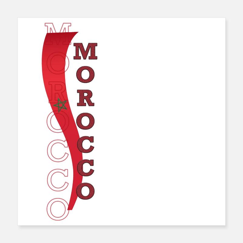 Drapeau du Maroc qui Inspire le Respect Admiration Poster 40 x 40 cm
