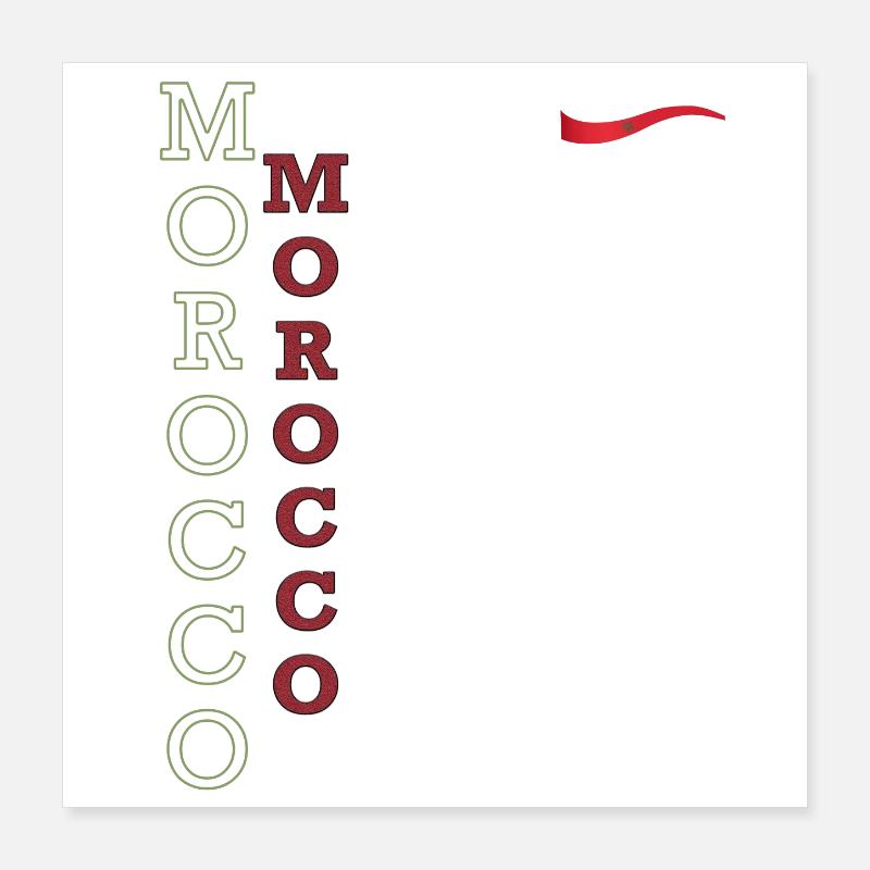 Drapeau Marocain Affichez vos Couleurs avec Fierté Poster 40 x 40 cm