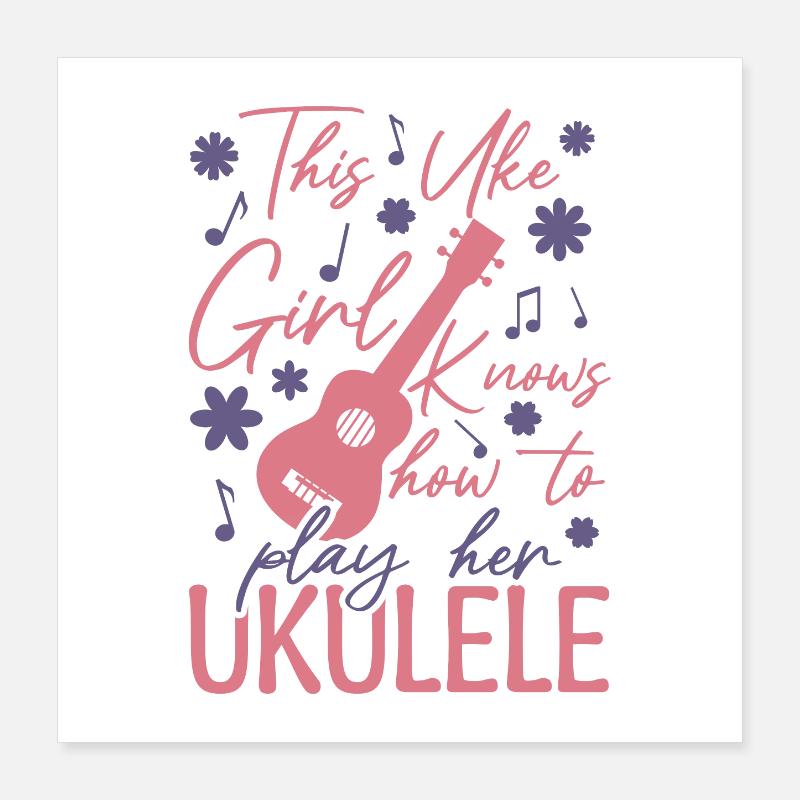 Fille Uke Poster 40 x 40 cm