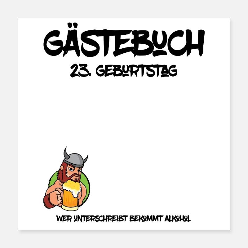 23. Geburtstag | Gästebuch Design Poster 40x40 cm