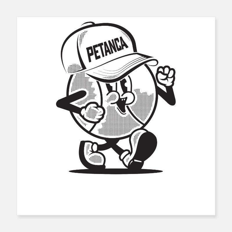 Boules de boule Petanca Legend pour pétanque Boule Poster 40 x 40 cm