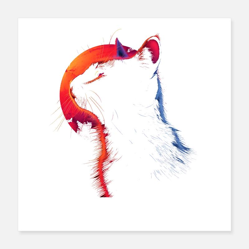 Cat Retro Look Poster 16" x 16" (40x40 cm)