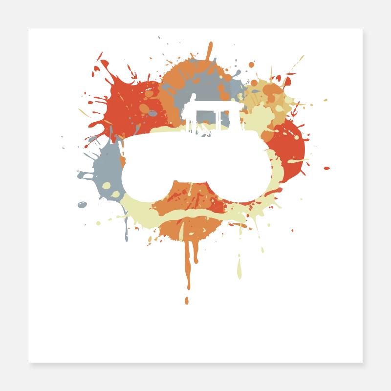 Traktor Graffiti Poster 40x40 cm