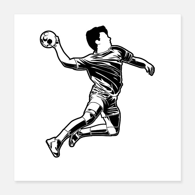Graphismes de joueurs de handball Poster 40 x 40 cm