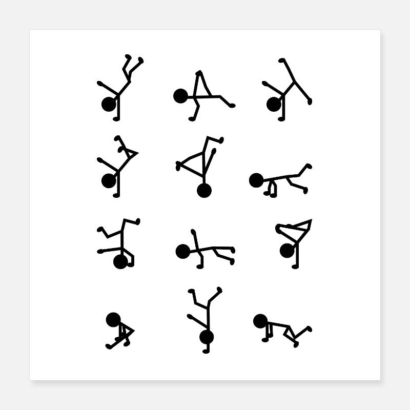 Mouvements de breakdance Poster 40 x 40 cm