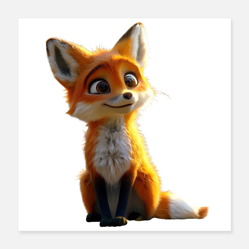Fox I Love Foxes Red Fox Wild Cute Fox Poster 16" x 16" (40x40 cm)