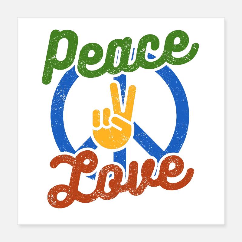Frieden, Liebe Poster 40x40 cm