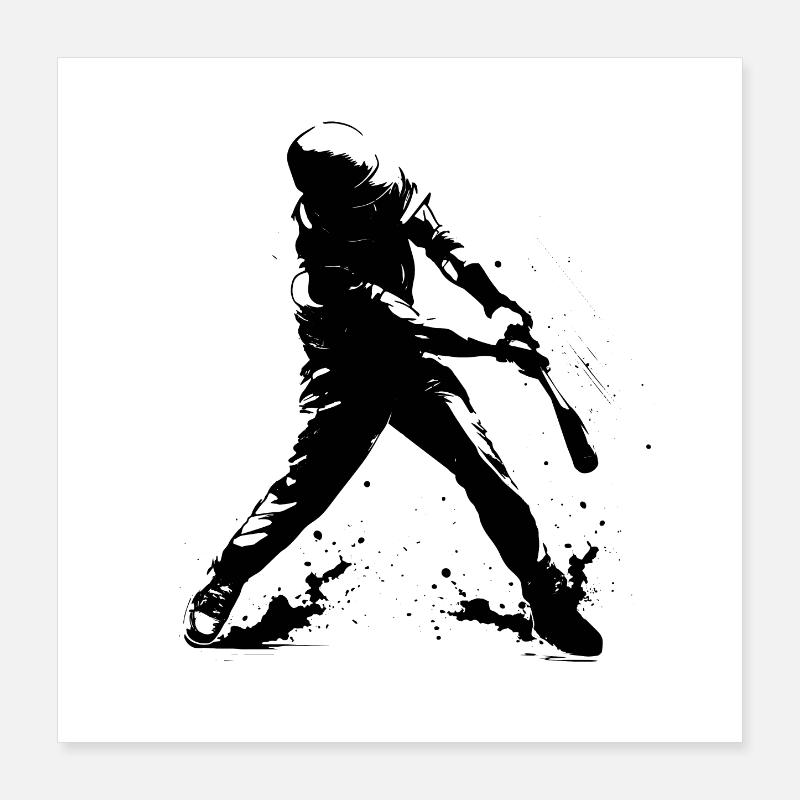 Funny baseball player Poster 16" x 16" (40x40 cm)