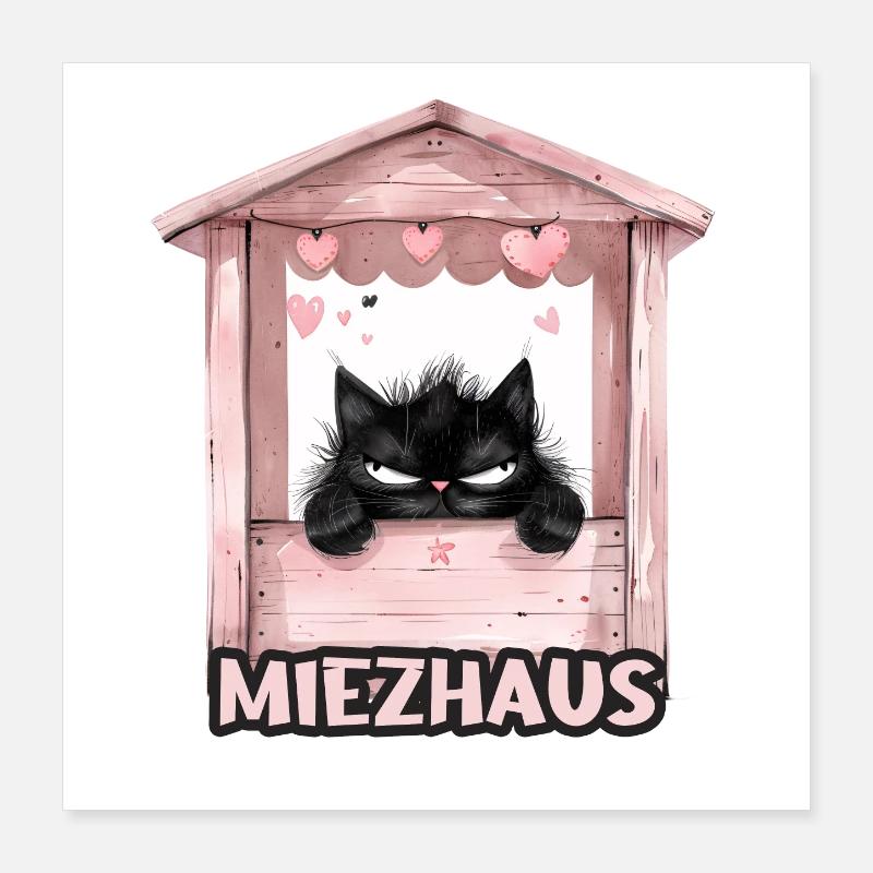 Chat agacé dans son chaton drôle drôle Poster 40 x 40 cm