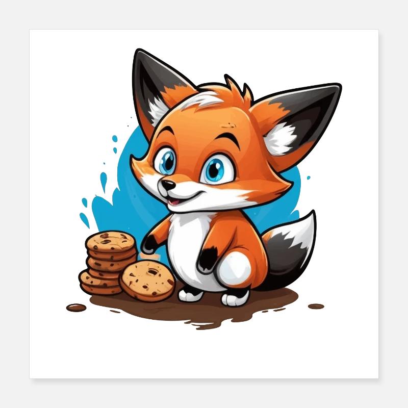 Fox Grimace Doux Poster 40 x 40 cm