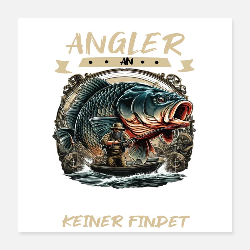 Never mess with a fisherman! Poster 16" x 16" (40x40 cm)