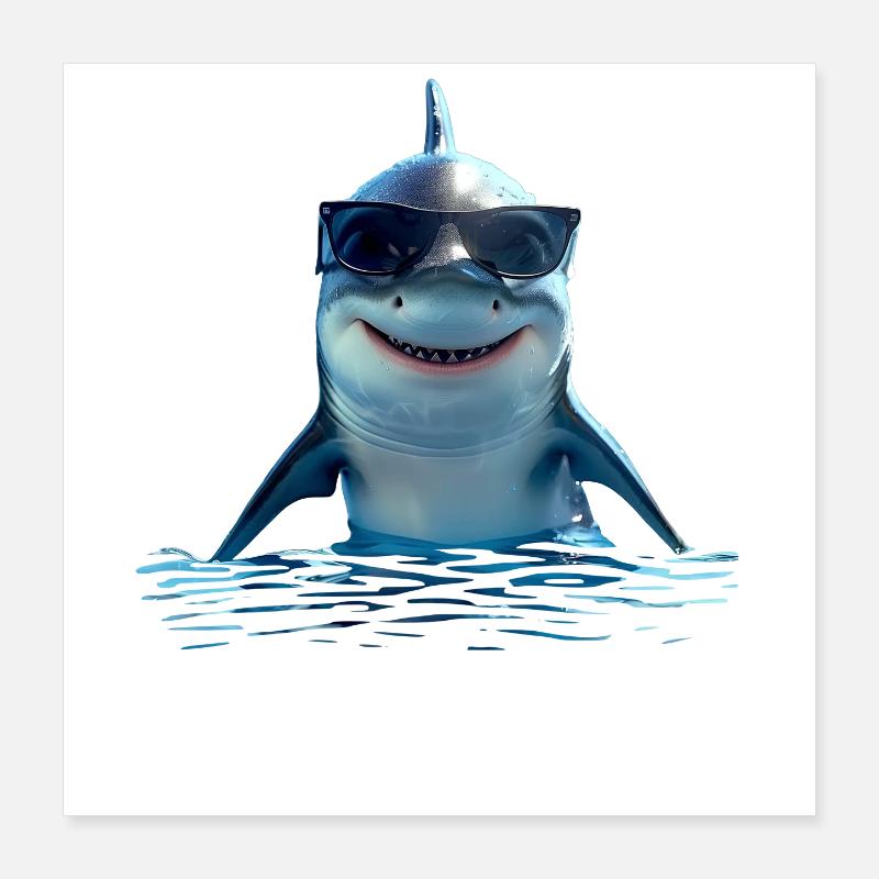 Requin Requin Requin Tigre Requin Requin Gris Grand Requin Blanc Poster 40 x 40 cm
