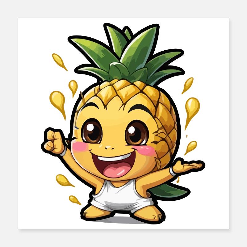 Drôle de bébé ananas Poster 40 x 40 cm