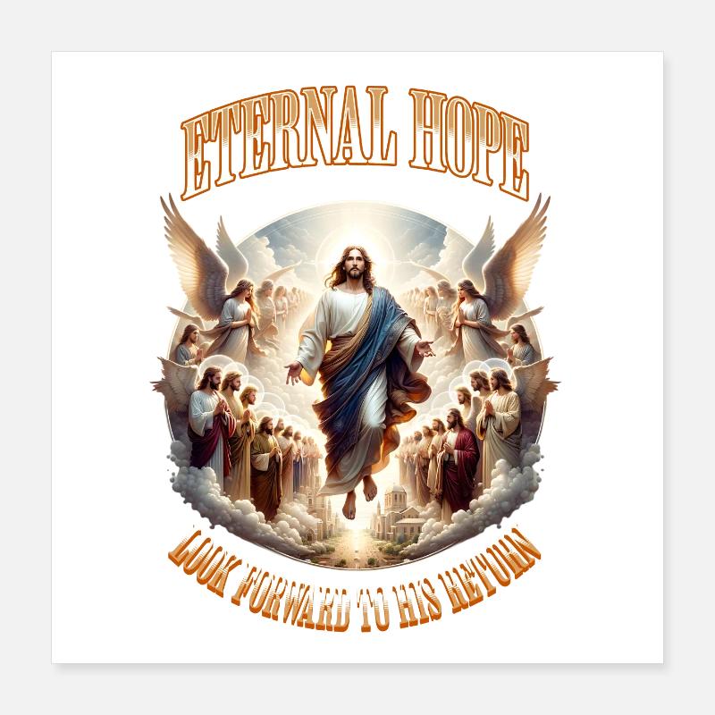 Motif de l’espérance éternelle Jésus-Christ Poster 40 x 40 cm