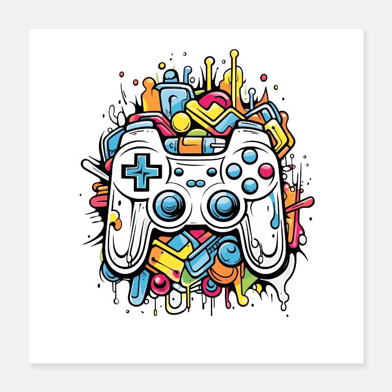 Game Controllers Poster 16" x 16" (40x40 cm)