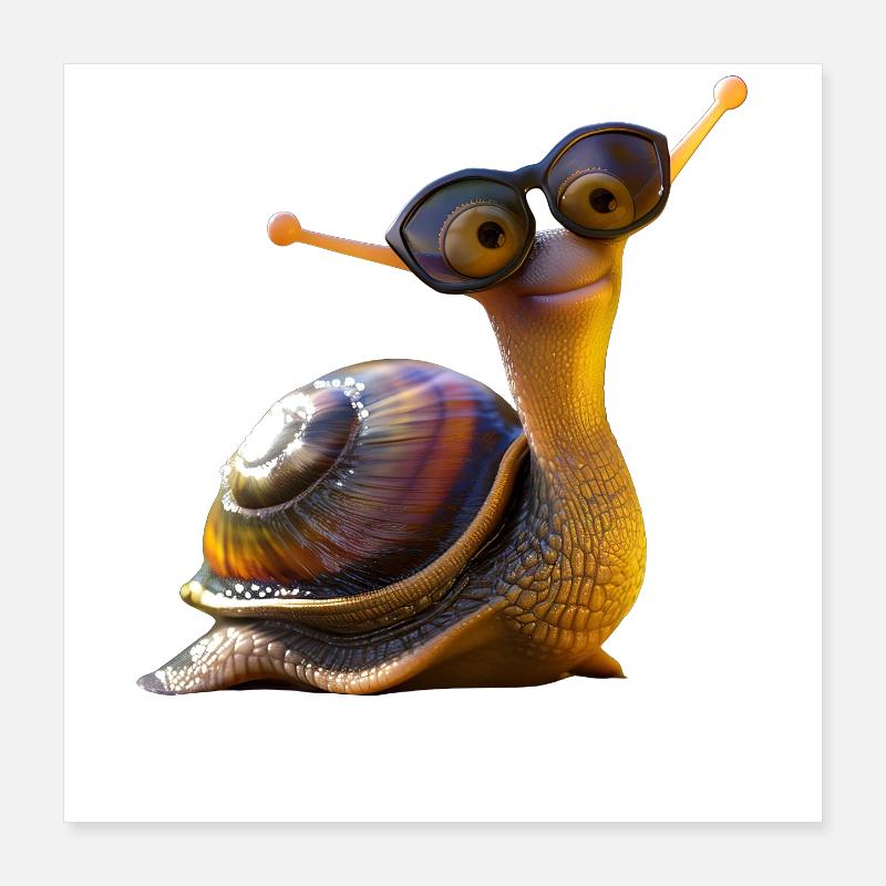 Escargots Vineyard Escargots coquille d’escargot Poster 40 x 40 cm