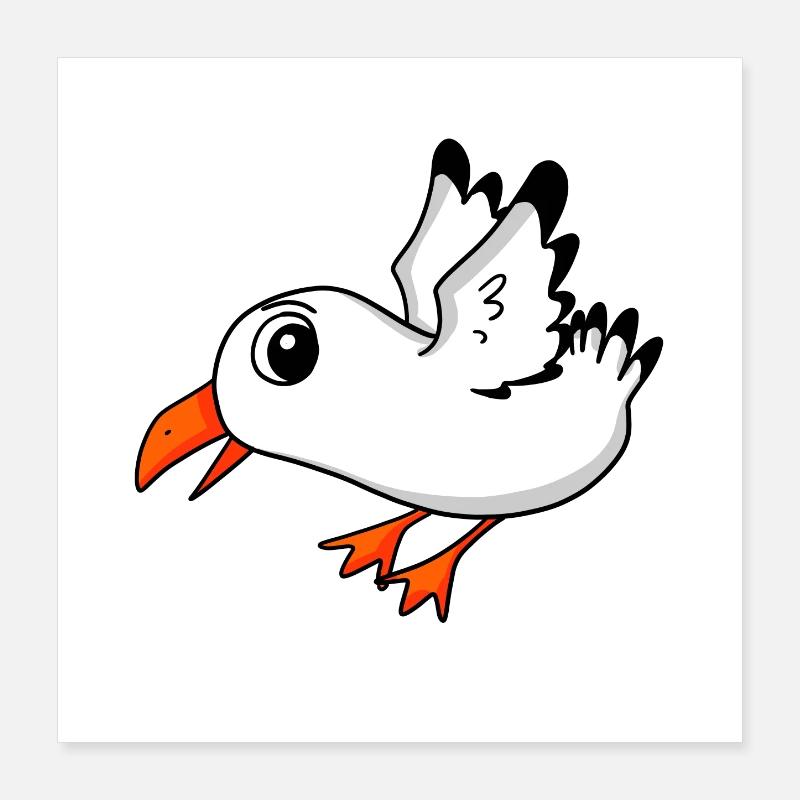 Oiseau mouette Poster 40 x 40 cm