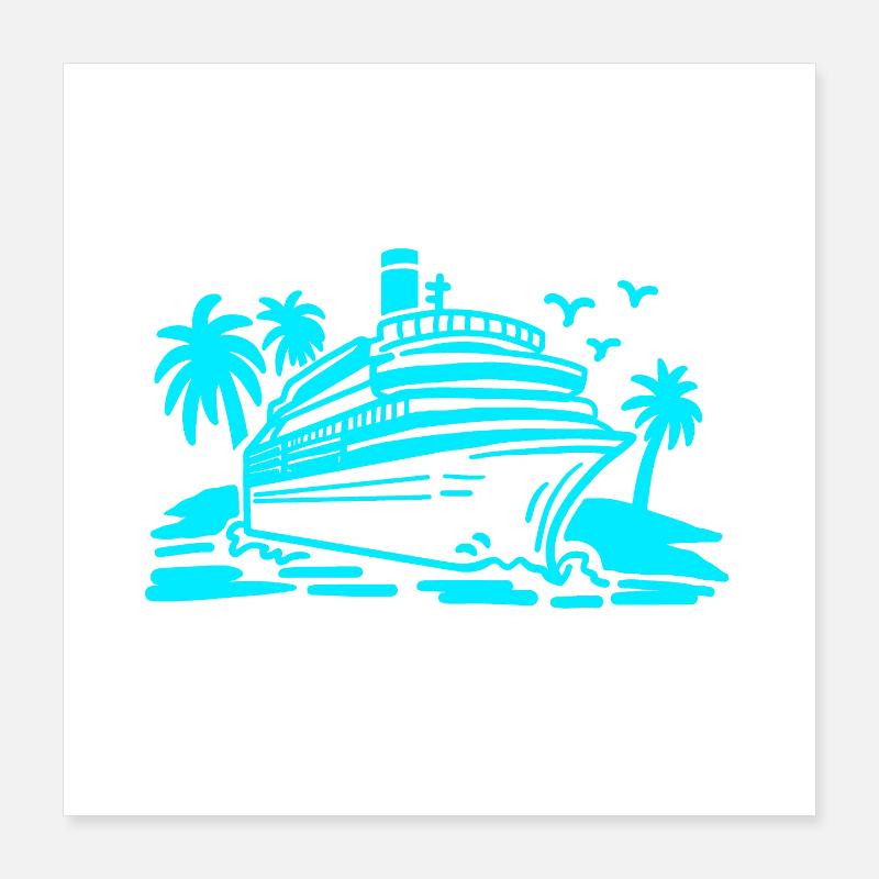 Flitterwochen Kreuzfahrt Urlaub Poster 40x40 cm