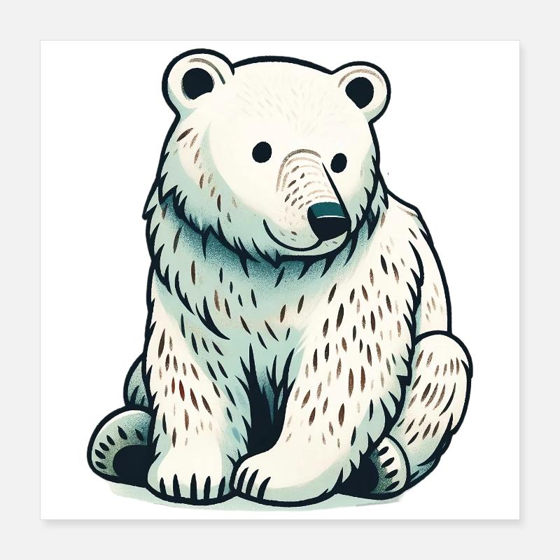 Ours blanc Poster 40 x 40 cm