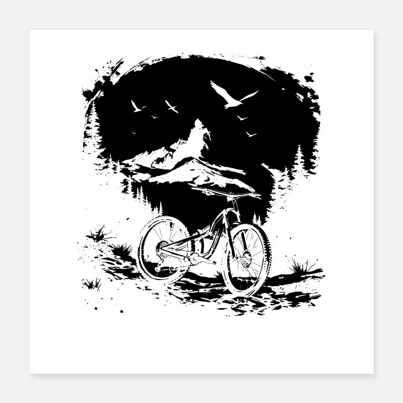 Croquis de VTT Poster 40 x 40 cm