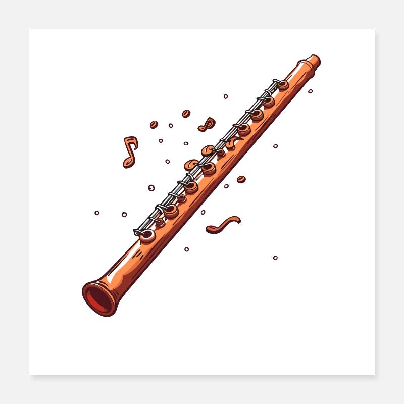 Flute Graphic Poster 16" x 16" (40x40 cm)