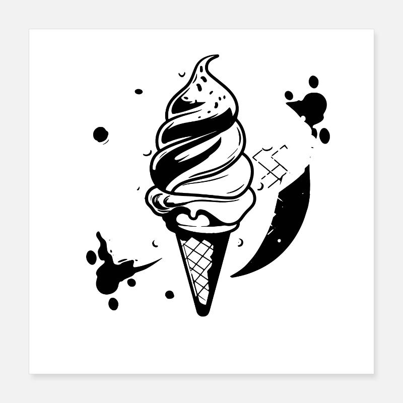 Eiscreme Grafik Poster 40x40 cm