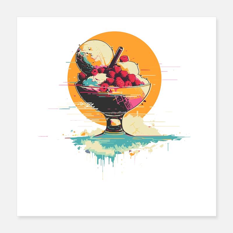 Eiscreme im Becher Poster 40x40 cm