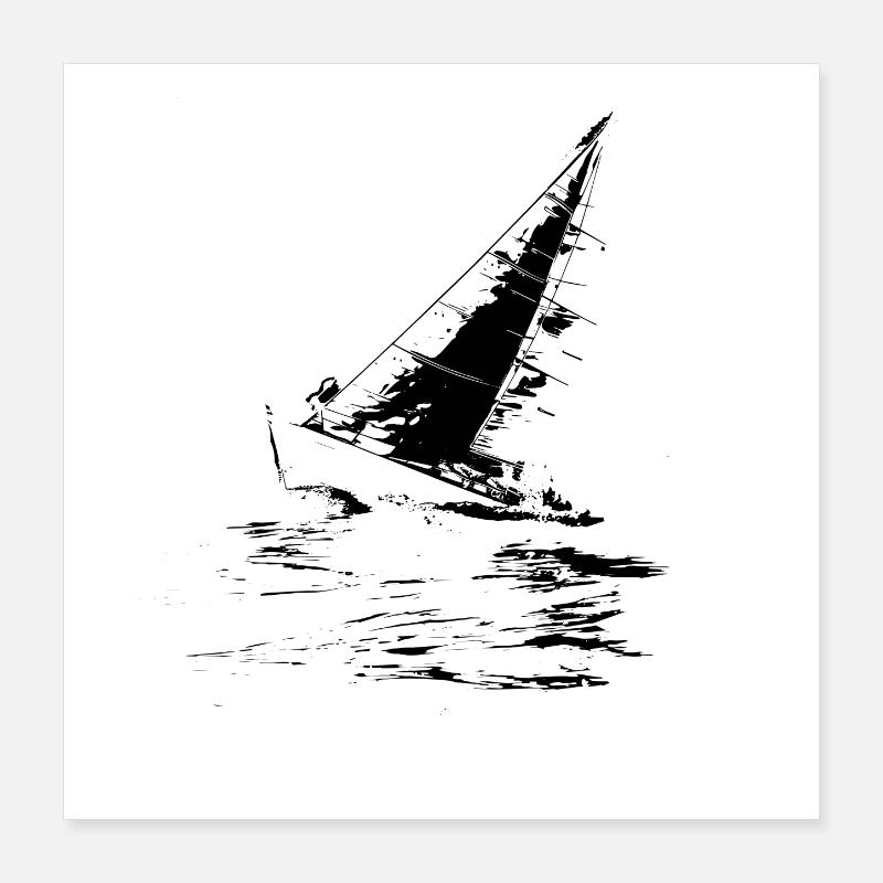 Segelboot Poster 40x40 cm