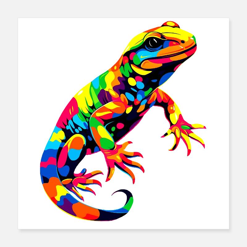 Salamanders, newts, tailed amphibians, fire salamanders Poster 16" x 16" (40x40 cm)