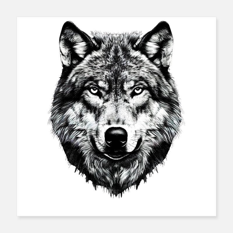 Wolf Motiv Wölfe Wolfsrudel Grauer Wolfshund Wolfs Poster 40x40 cm