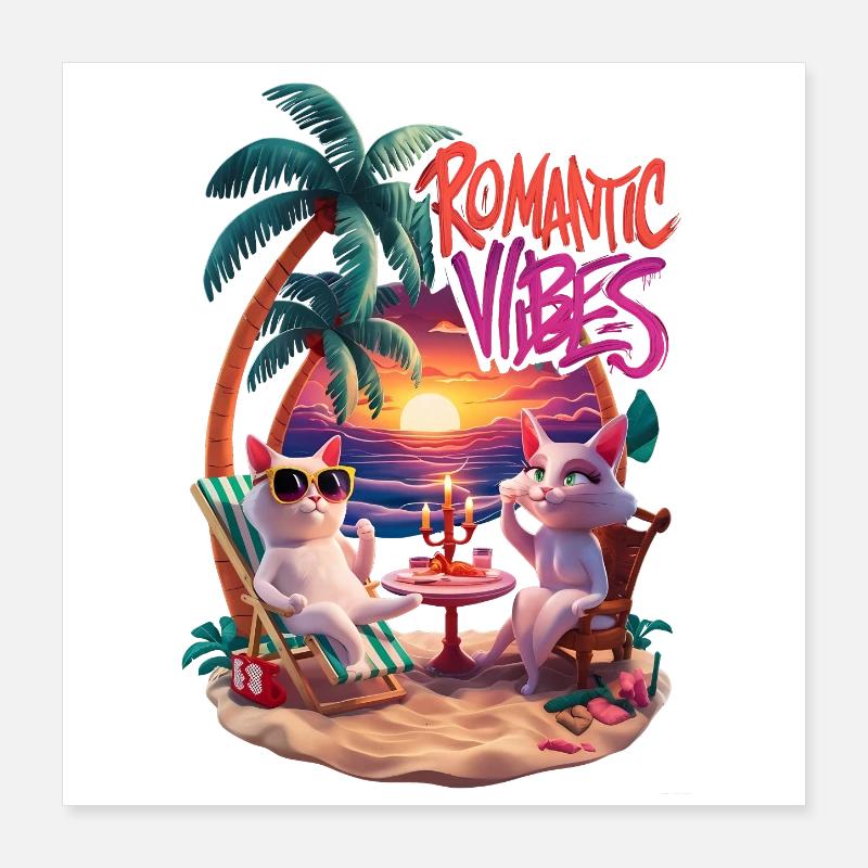 Romantic Beach Hangovers Poster 16" x 16" (40x40 cm)