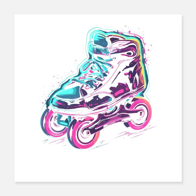 Rollschuhe Steampunk Poster 40x40 cm