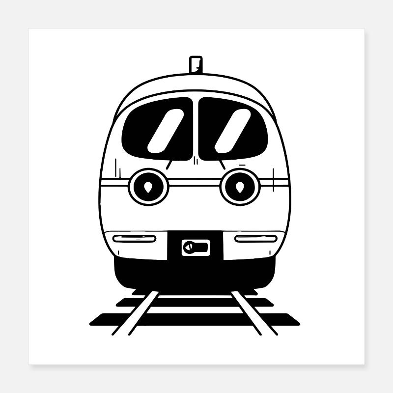 Cartoon Eisenbahn Poster 40x40 cm