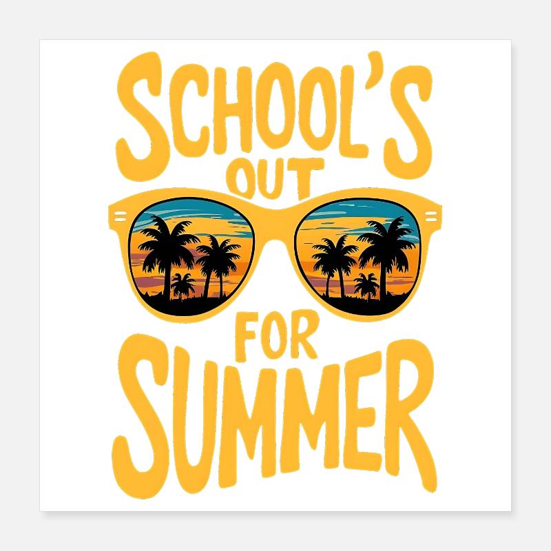 Summer sunset sunglasses design Poster 16" x 16" (40x40 cm)