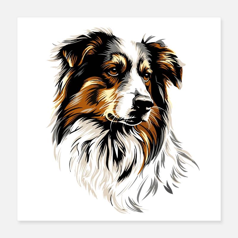 Berger australien chien amoureux Mignon Aussie Poster 40 x 40 cm