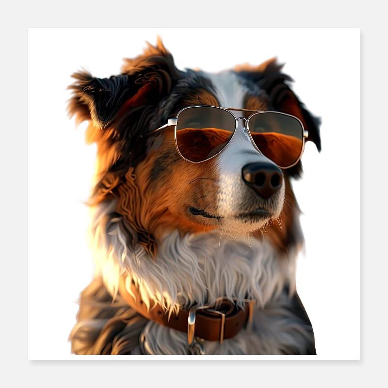 Australian Shepherd Dog Lover Cute Aussie Poster 16" x 16" (40x40 cm)